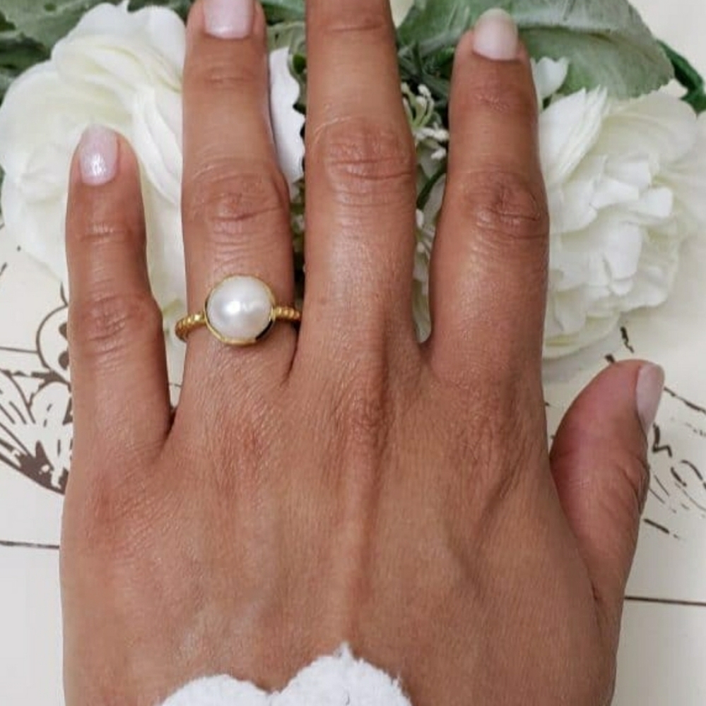 🥰 AMBER PEARL RING - Picture 5 of 5